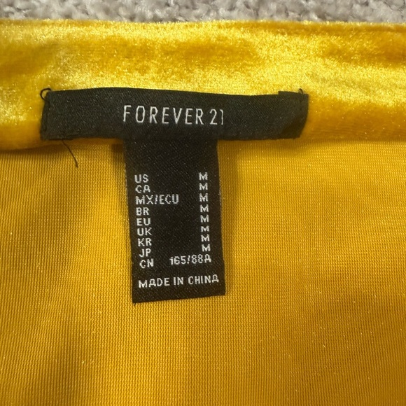 Forever 21 Fall Back to school Mustard Yellow Velvet Lace Trim Cami – Size M - Picture 7 of 7